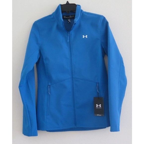 Under Armour 1321442 474 Womens Sz M Blue ColdGear Infrared Shield Jacket $100+ - Picture 1 of 6